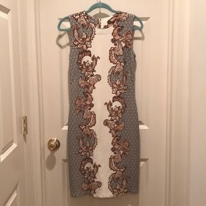 J McLaughlin sleeveless midi dress,black&tan  M